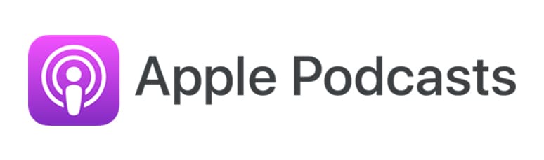Apple Podcasts logo with a purple podcast icon on the left and the words "Apple Podcasts" in black text on the right—Gain exclusive access to 500+ news outlets with our media coverage service.