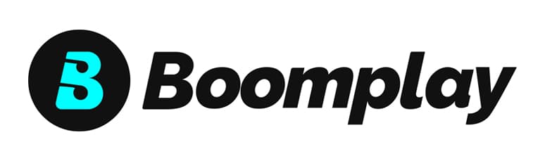 Boomplay logo featuring a turquoise "B" inside a black circle, followed by the word "Boomplay" in bold black text—ideal for press release distribution that boosts your SEO.