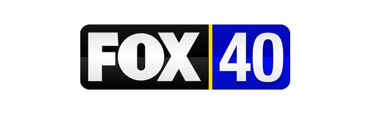 FOX 40 logo with "FOX" in white letters on a black background and "40" in white on a blue background—ideal for any media coverage service to boost your SEO and gain exclusive access to 500+ news outlets.
